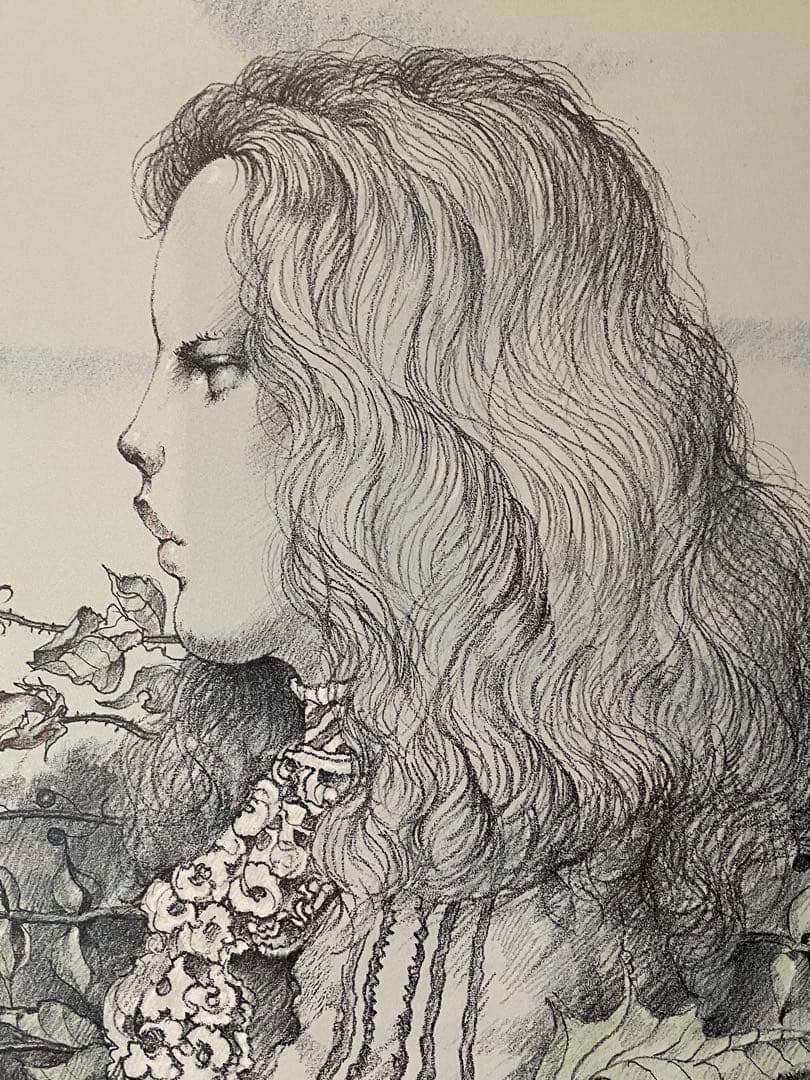 石阪春生　枯れたものたち/女のいる風景　リトグラフ　額装　サイン有