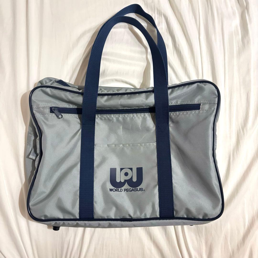 旧ワッペ　グレー　スクバ WORLD PEGASUS スクールバッグ