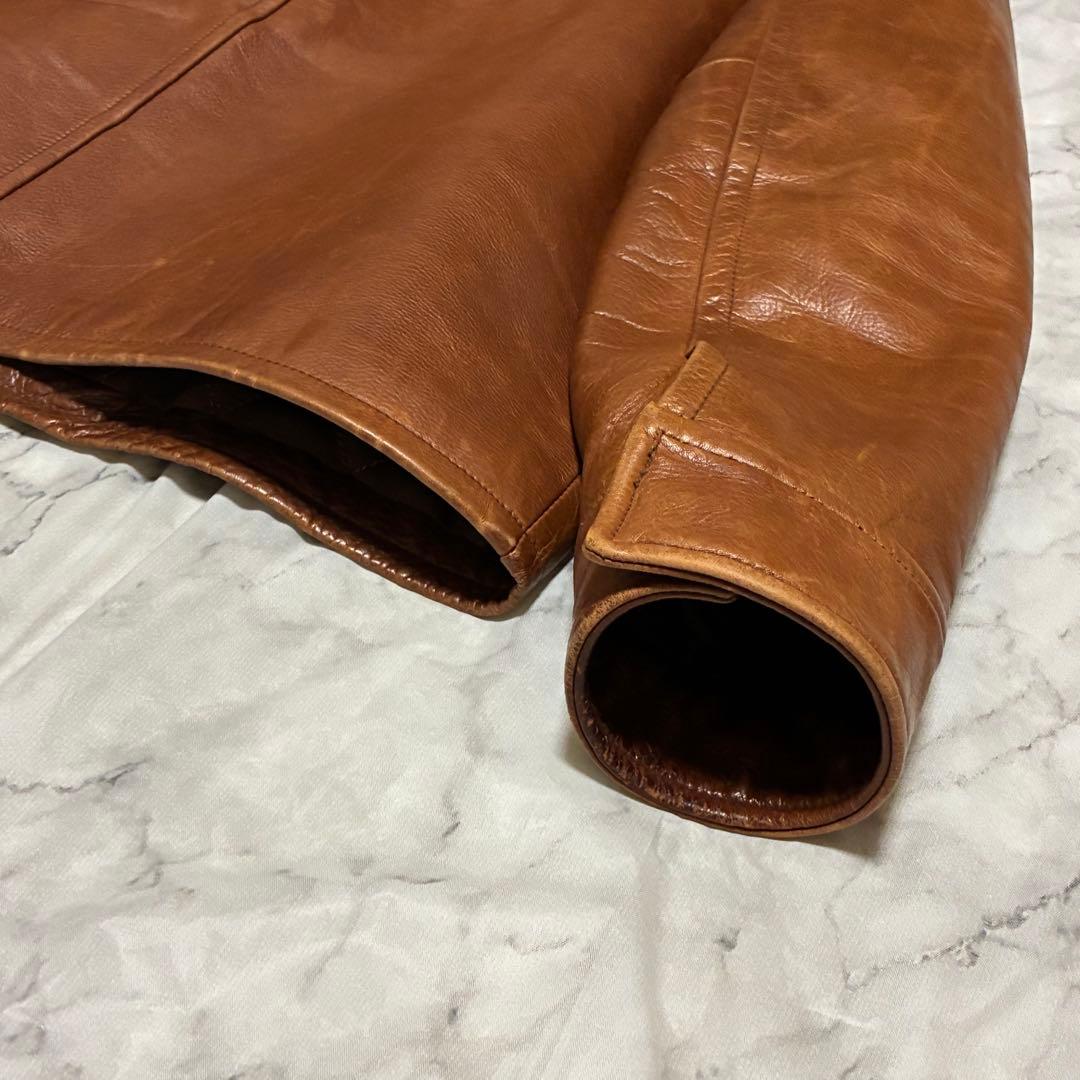 COACH 本革 リアルレザー 茶 ブラウン ライダース フライトジャケット