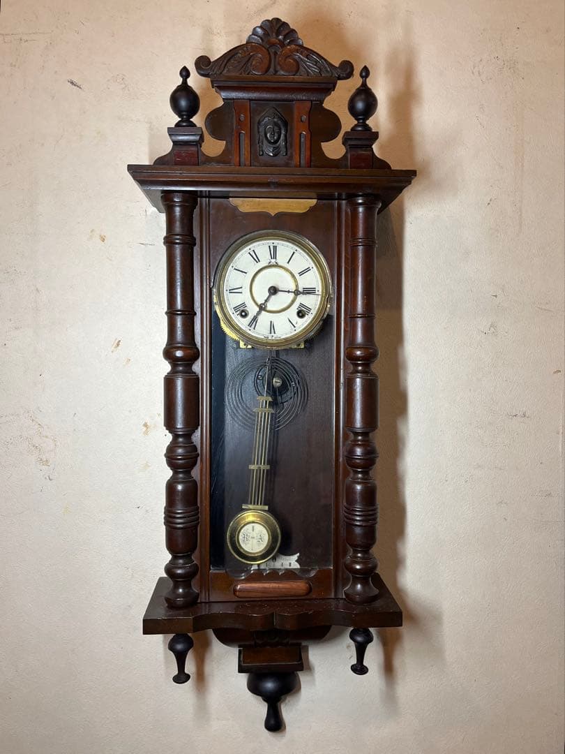 高野時計　装飾型　柱時計　古時計　振り子時計　レトロ　ゼンマイ　ボンボン　精工舎