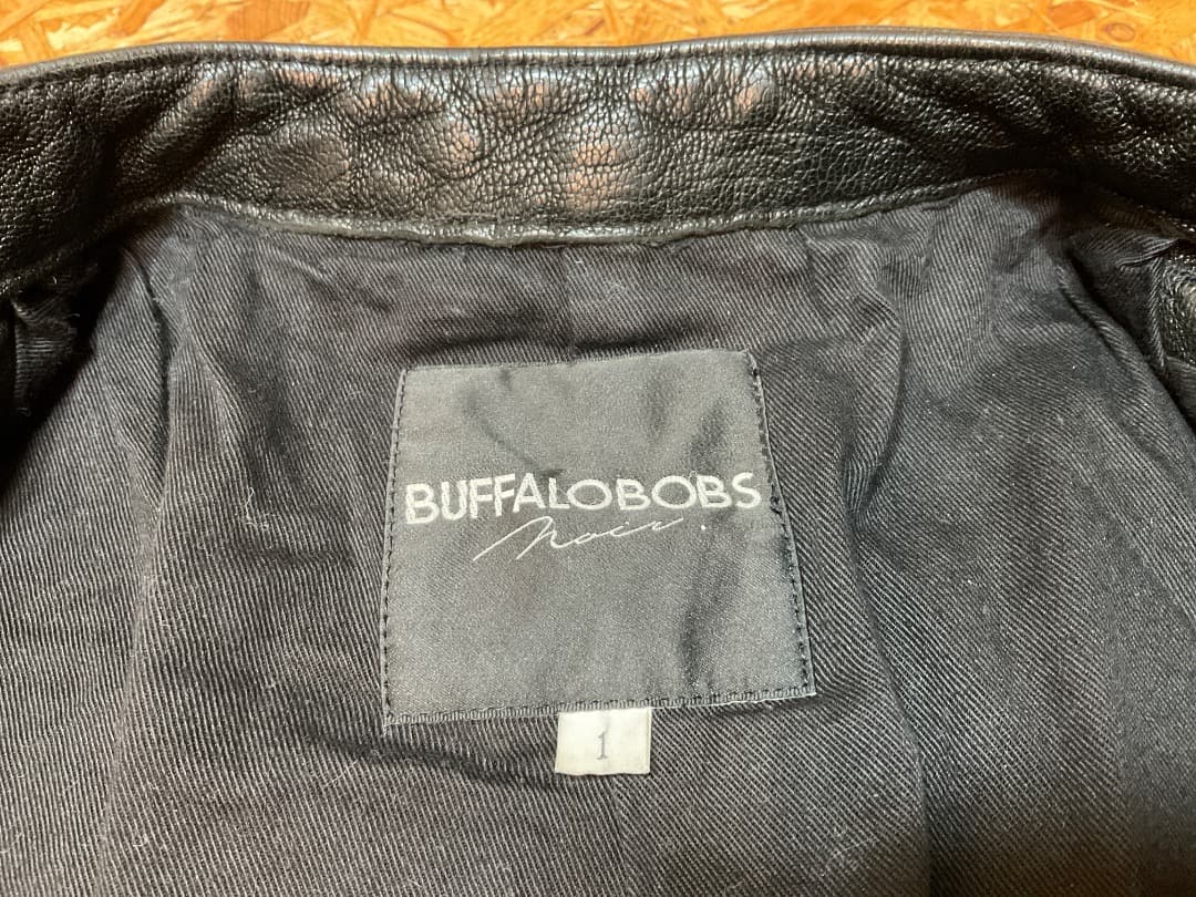 バッファローボブズ ラムレザー シングルライダースジャケット シワ加工 Y2K