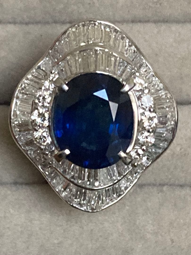 fantasyプラチナ天然サファイア7.45カラットリング