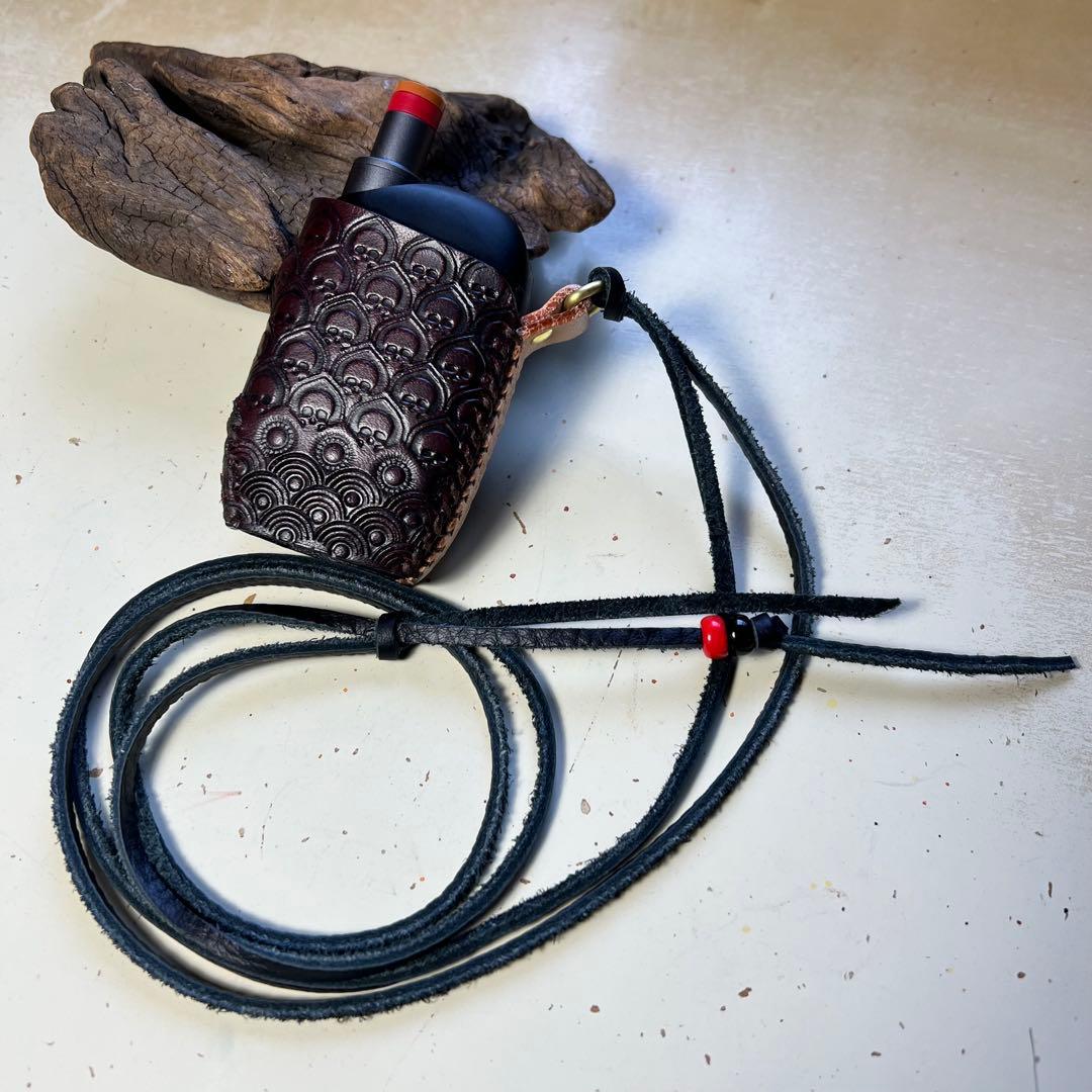 リルハイブリッド3.0 本革製ケース 3個&ステックケース１個セット 髑髏混