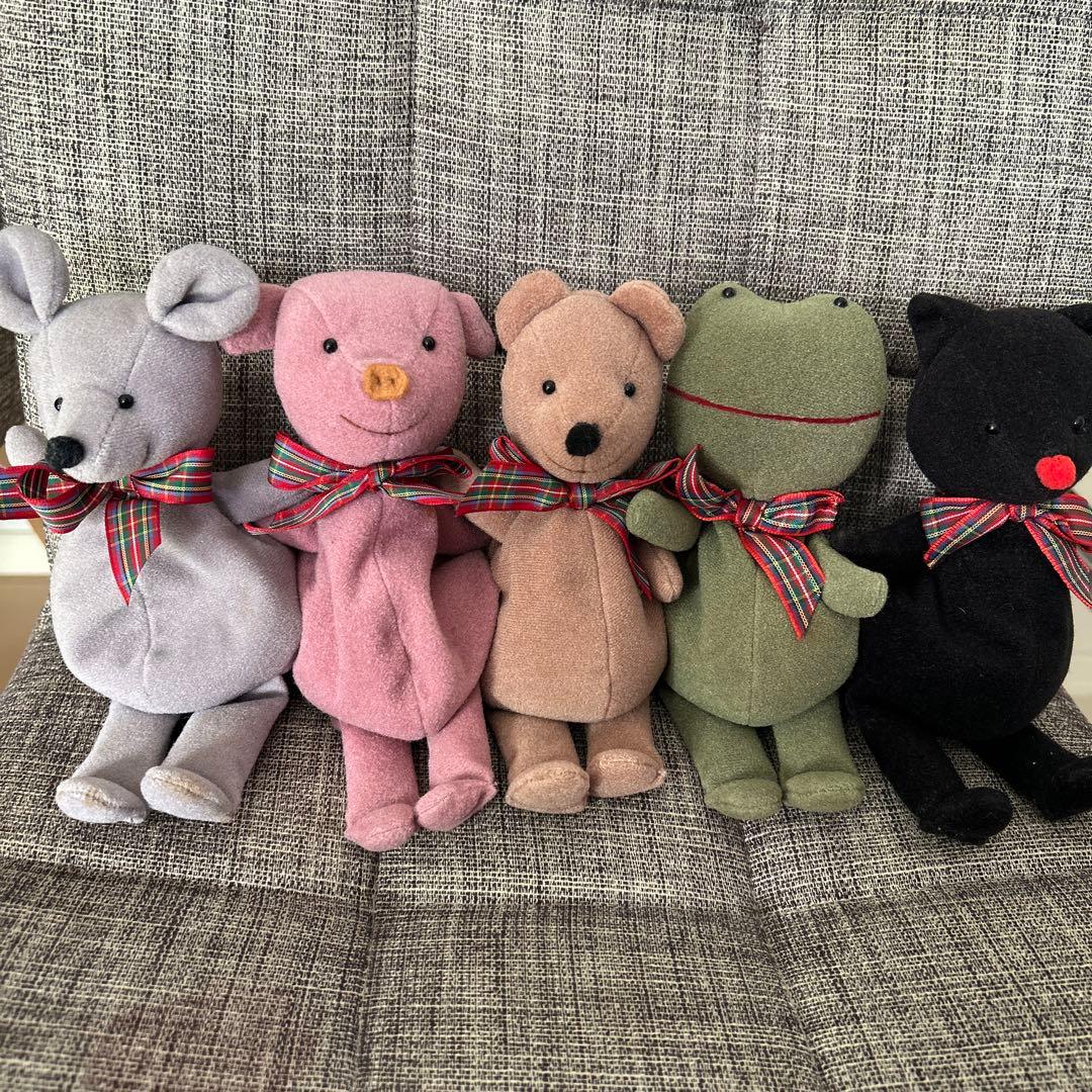 超希少★昭和レトロ　sekiguchi プチフルール ぬいぐるみ　動物　５体