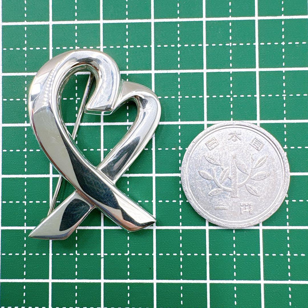 極美品 オールドティファニー ラビングハート ブローチ シルバー925