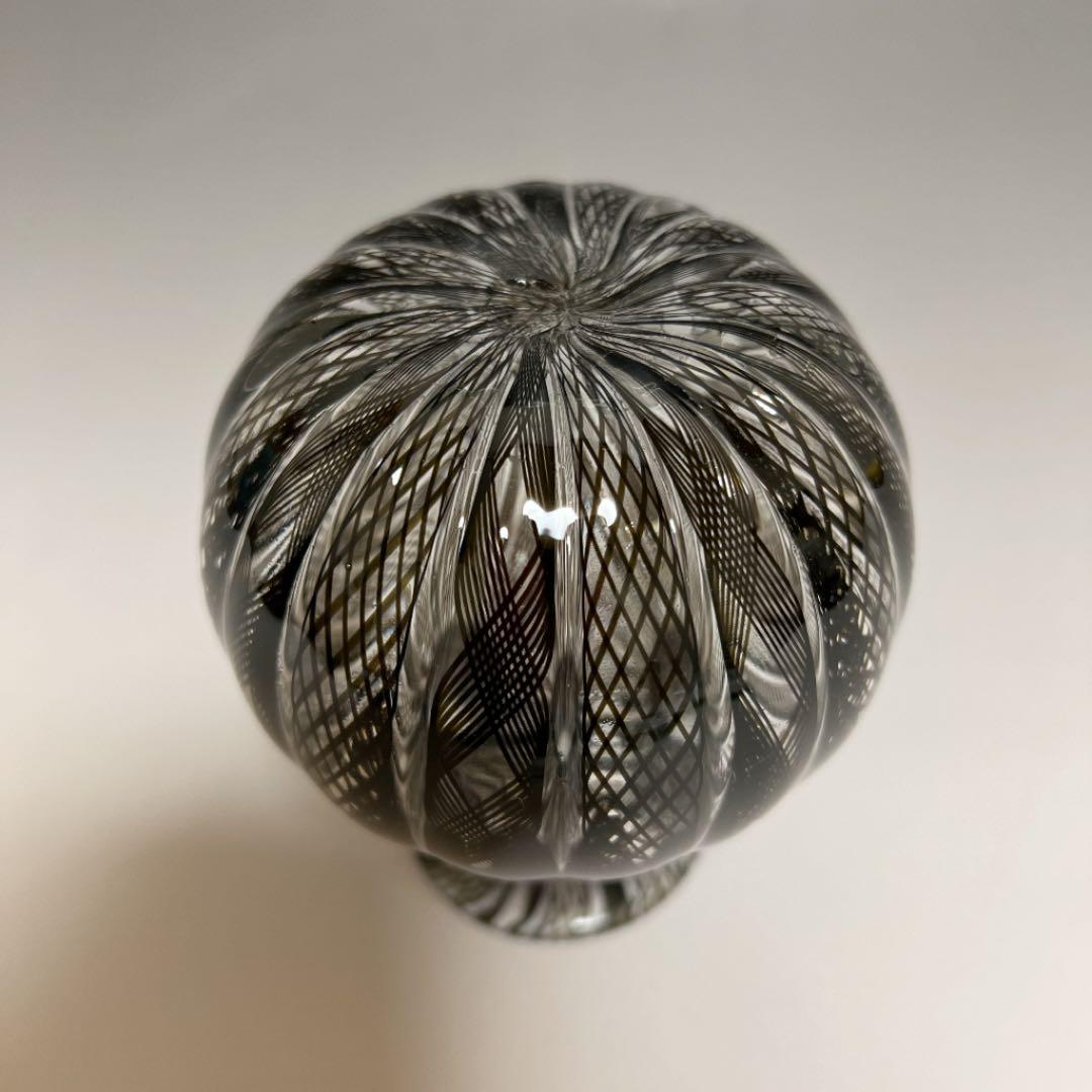 ムラノ／ヴェネチアンガラス＊レース 蓋付 パフュームボトル 香水瓶 一輪挿し