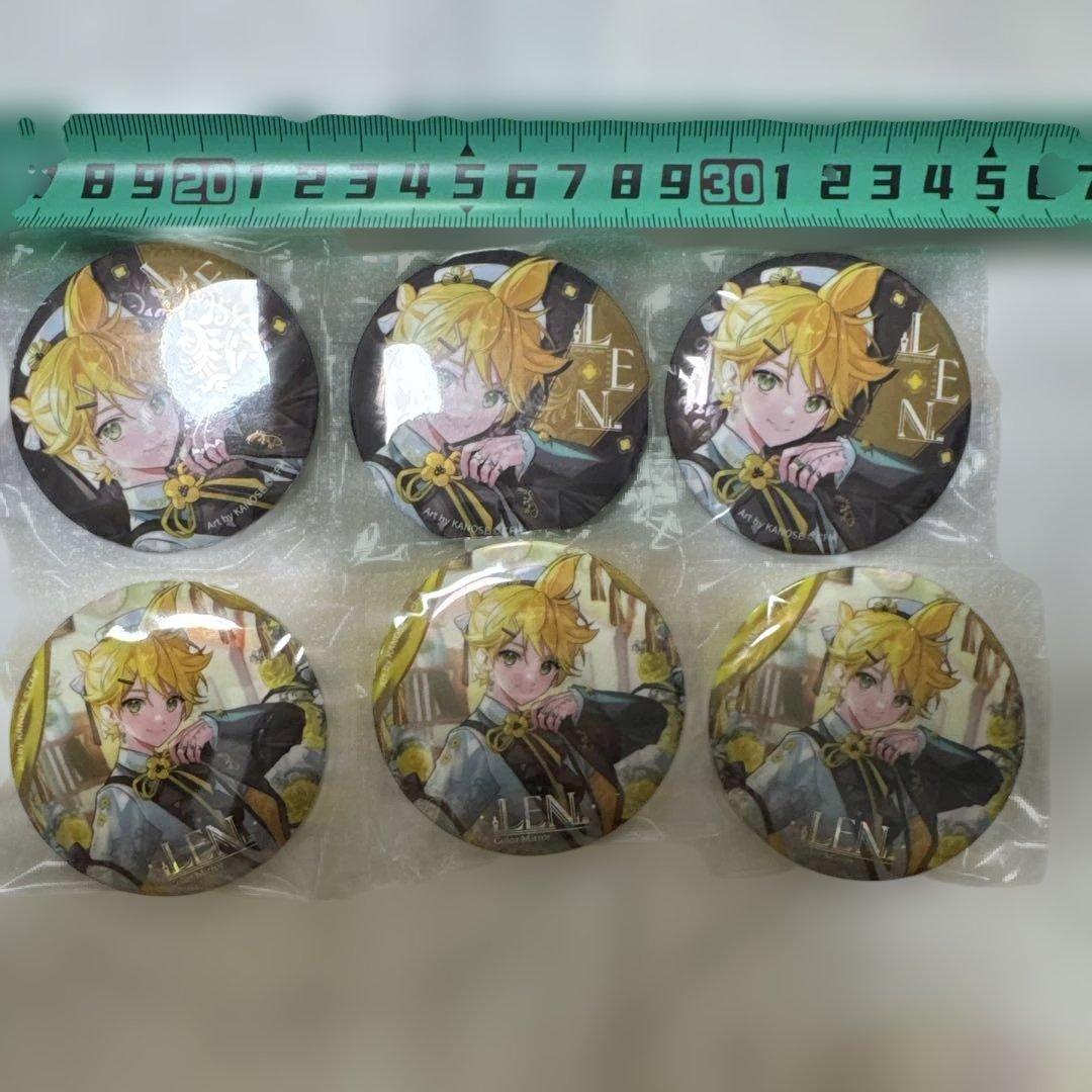 初音ミク　鏡音レン　len 映彩 メタリック缶バッジ　セット