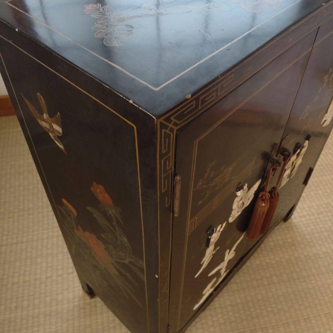 中国家具 キャビネット　花鳥　中国古玩 玉石 石細工 アンティーク