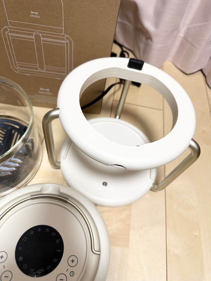 BRUNO ガラスエアフライヤー アイボリー 箱あり