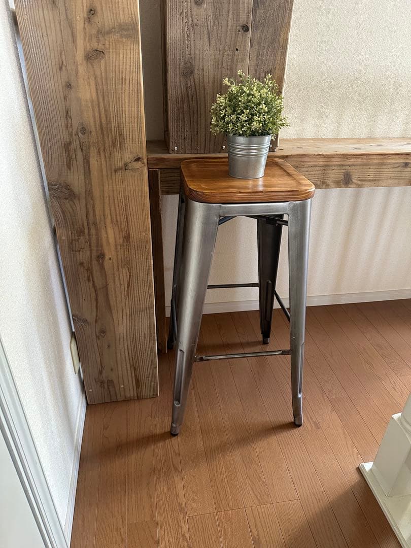 アイアンチェア　ハイタイプ メタル　 インダストリアルチェア2脚