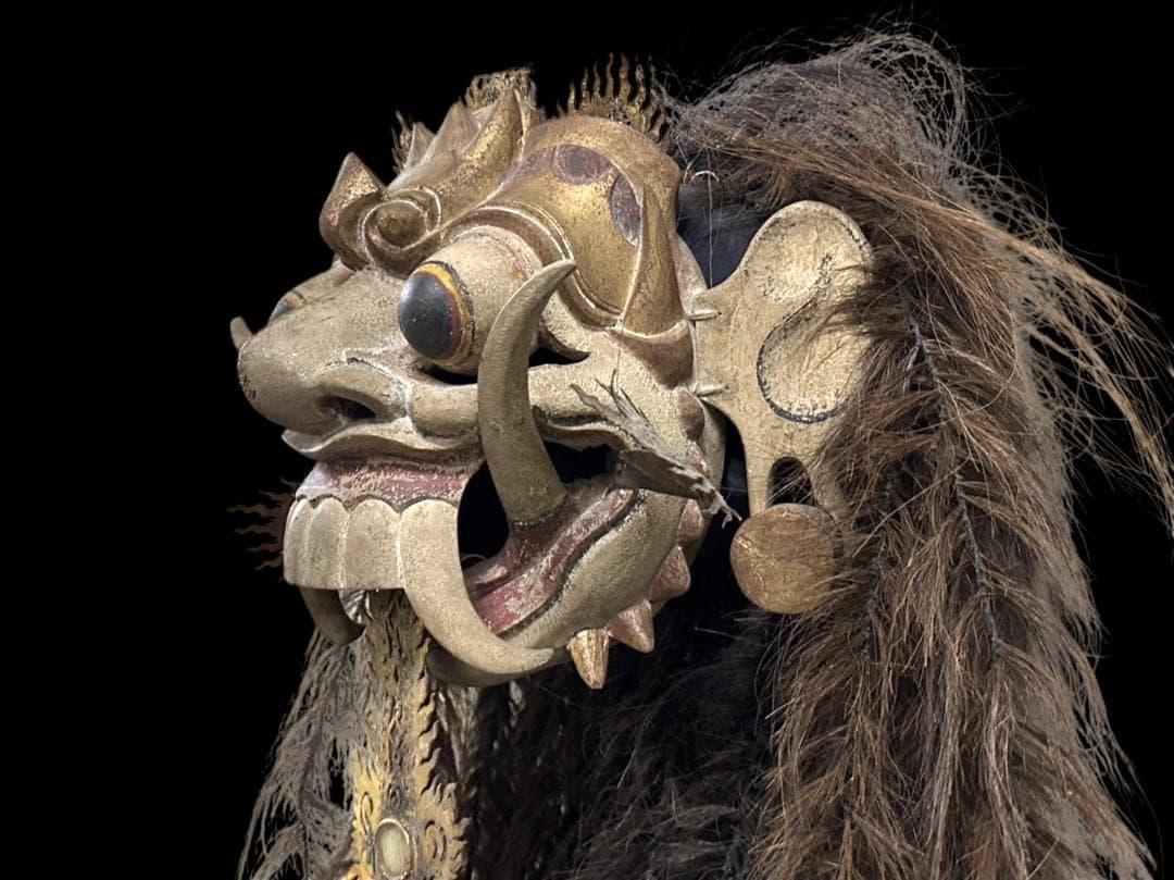 珍品 レア品 バリ島 バロンダンス 舞踊用 お面 民芸 木彫り インドネシア