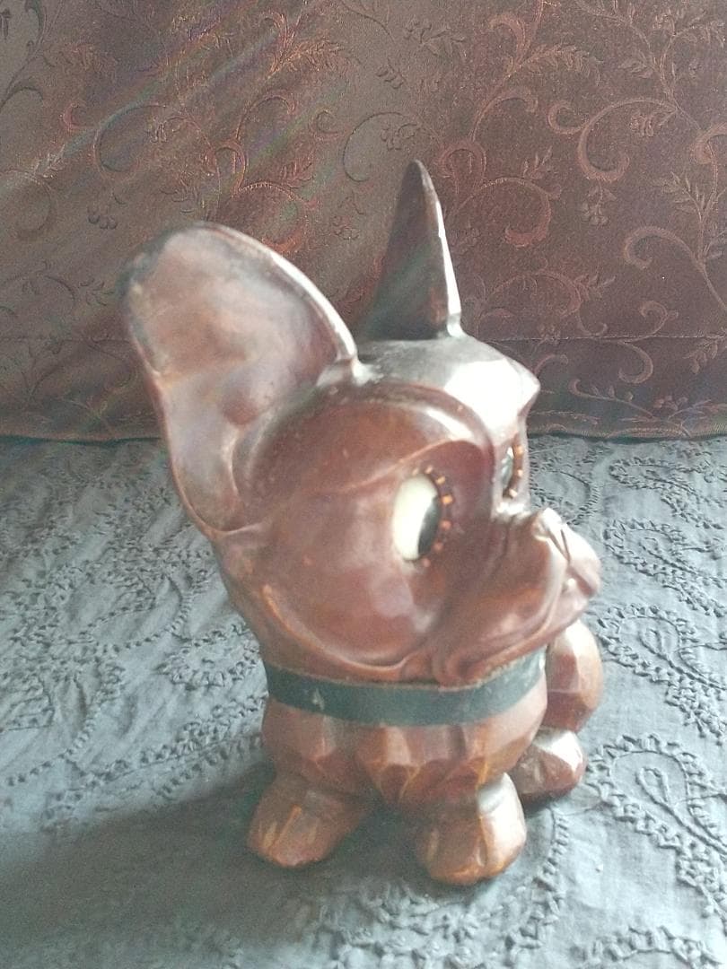 アンティーク目玉時計 シュナウザー犬