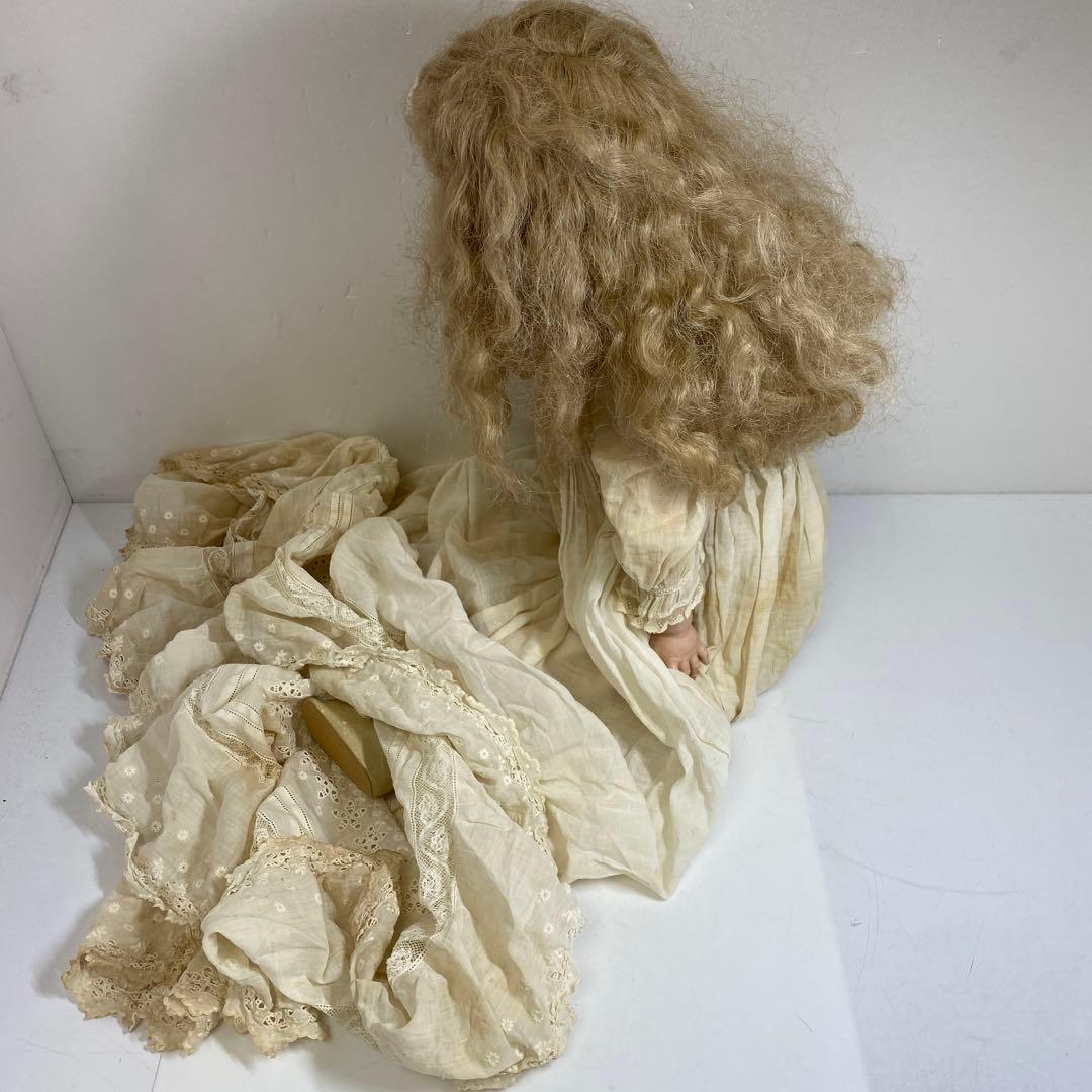 ドイツ製　アンティーク　ビスクドール　ブルースリープアイ　オープンマウス首裏に銘