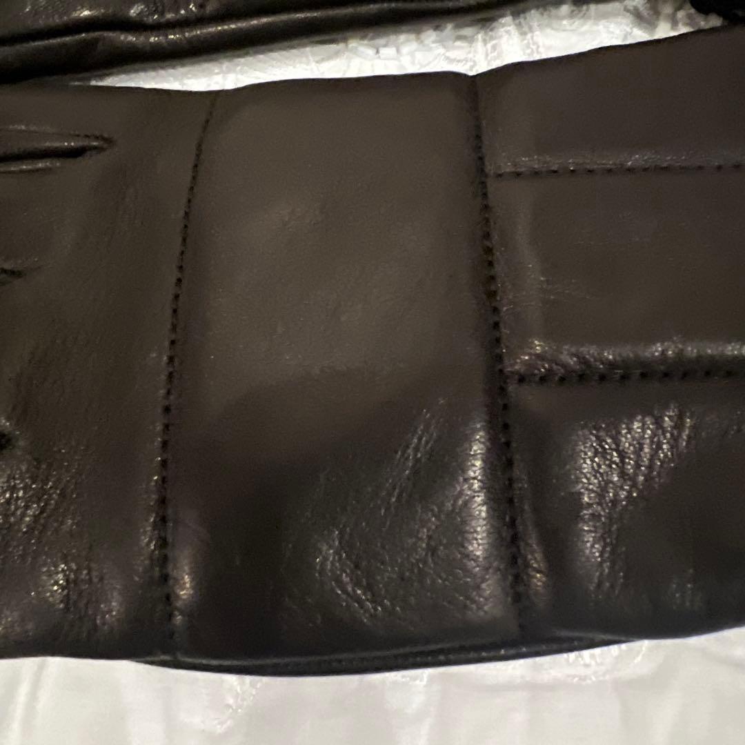 未使用　ダンヒル　最高級レザー手袋　カシミヤ100 黒　8.5サイズ