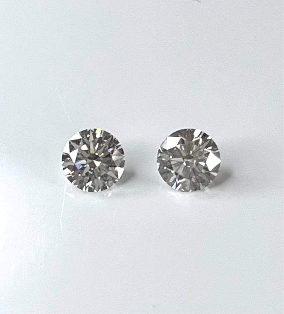 PT天然ダイヤモンドピアス 計0.6ct 中央宝石研究所 ソーティング付き