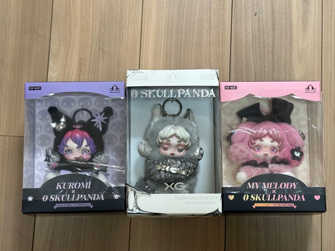 スカルパンダXG & クルミ& マイメロディ　３点セット 写真の子を配送します