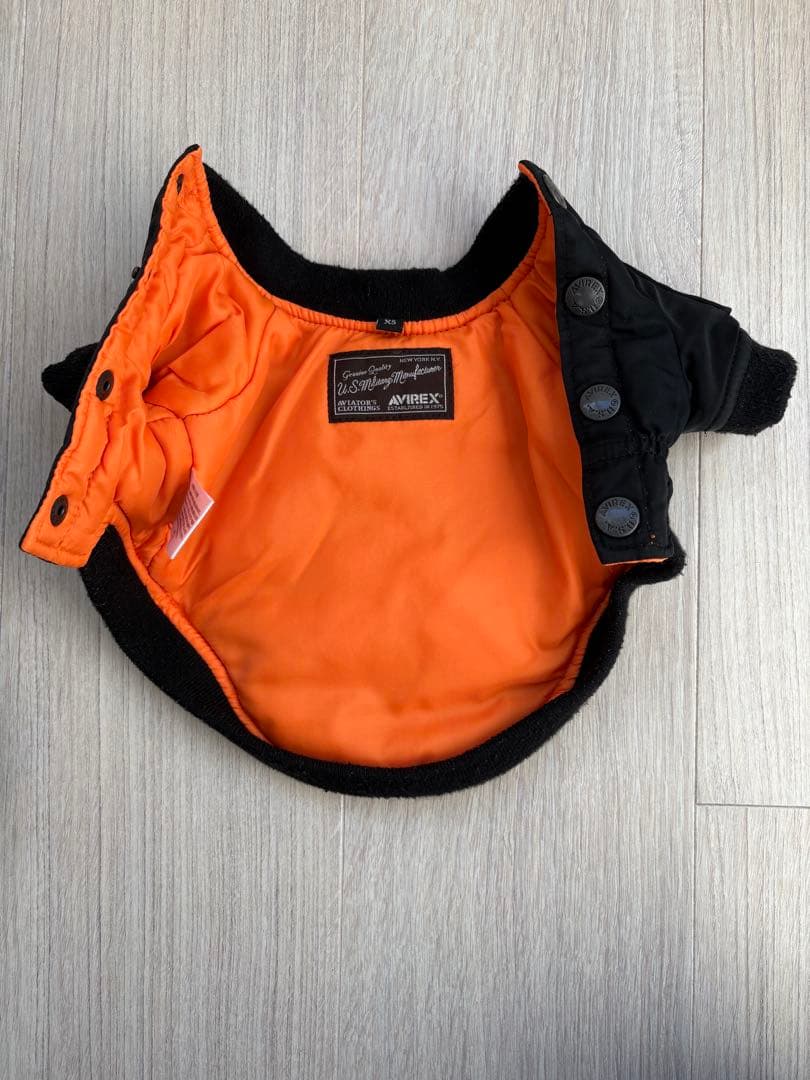 AVIREX 犬服 MA-1 定番のカーキ、ブラック2枚セット　XS
