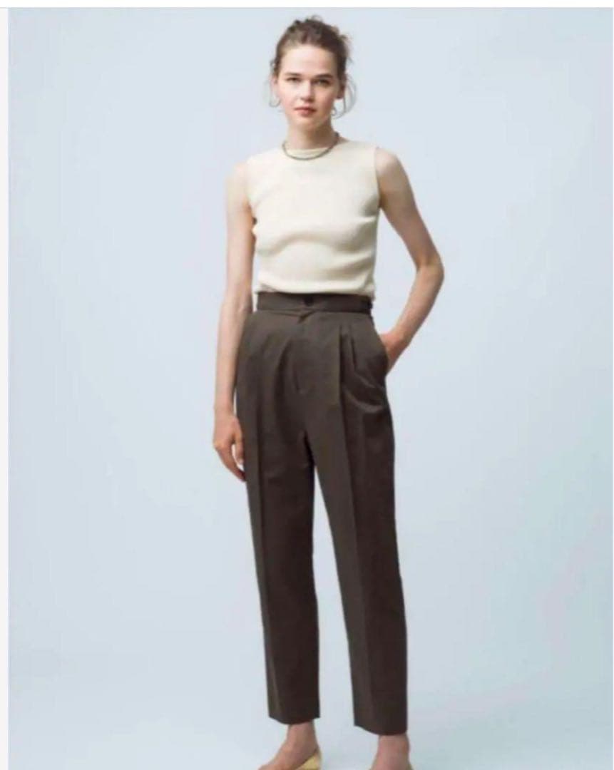 【美品】★オーラリー×ロンハーマン 別注 ギザボートネックノースリーブ　サイズ１