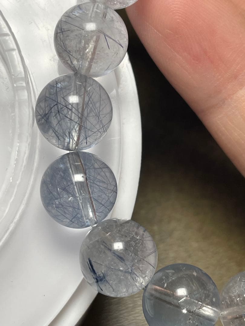 超希少！！ブルーサゲニティックルチルクォーツ9.8㎜新品未使用）高品質ブルー針