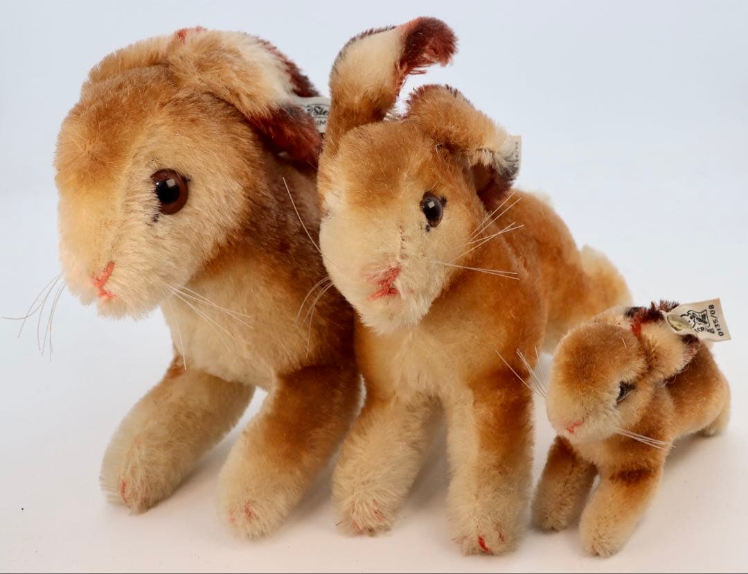 ビンテージ・シュタイフ・ラビット大中小3体セット 0135/17,14,08