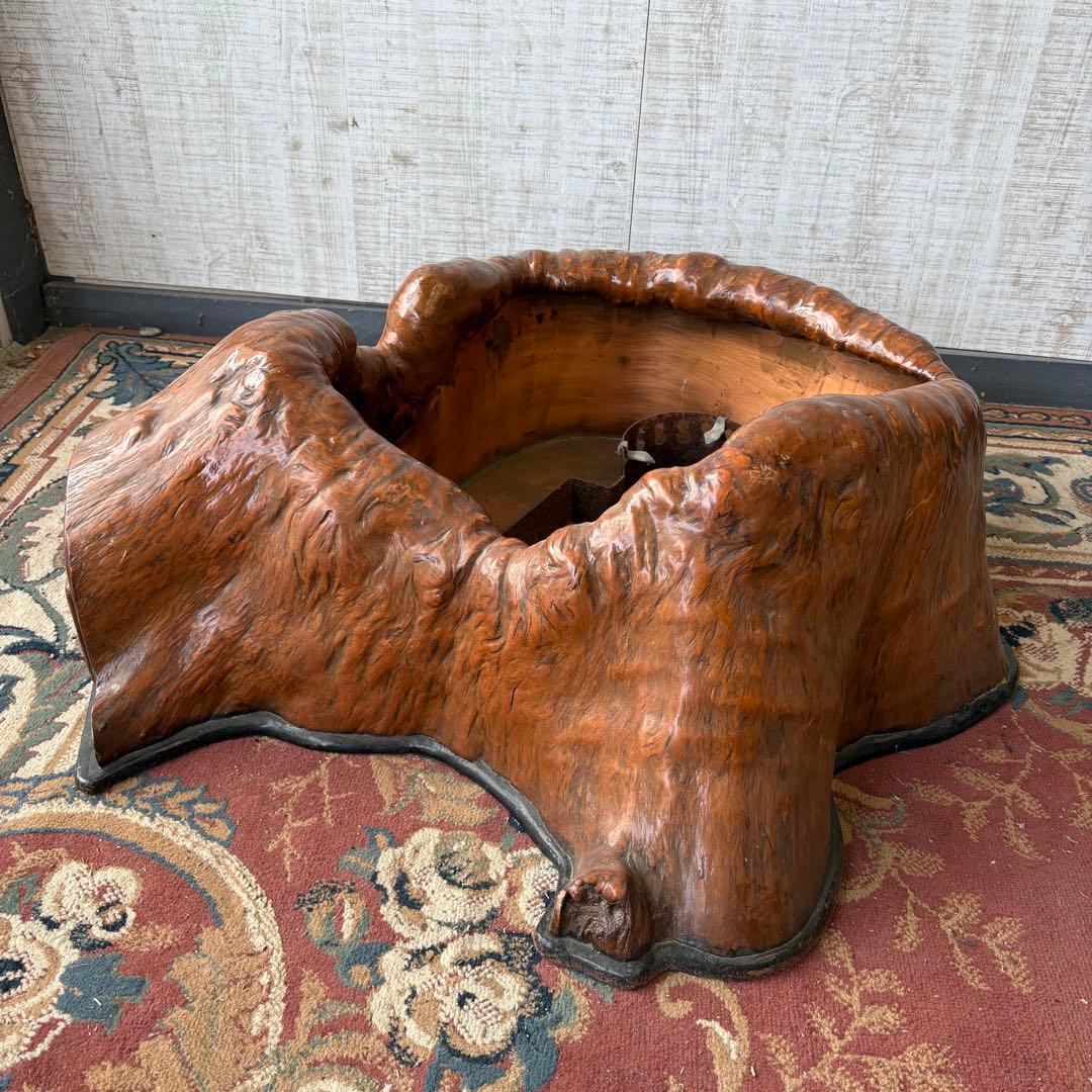 昭和レトロ 古家具 屋久杉 切り株火鉢 天然木製 大型火鉢 囲炉裏 古民家古道具