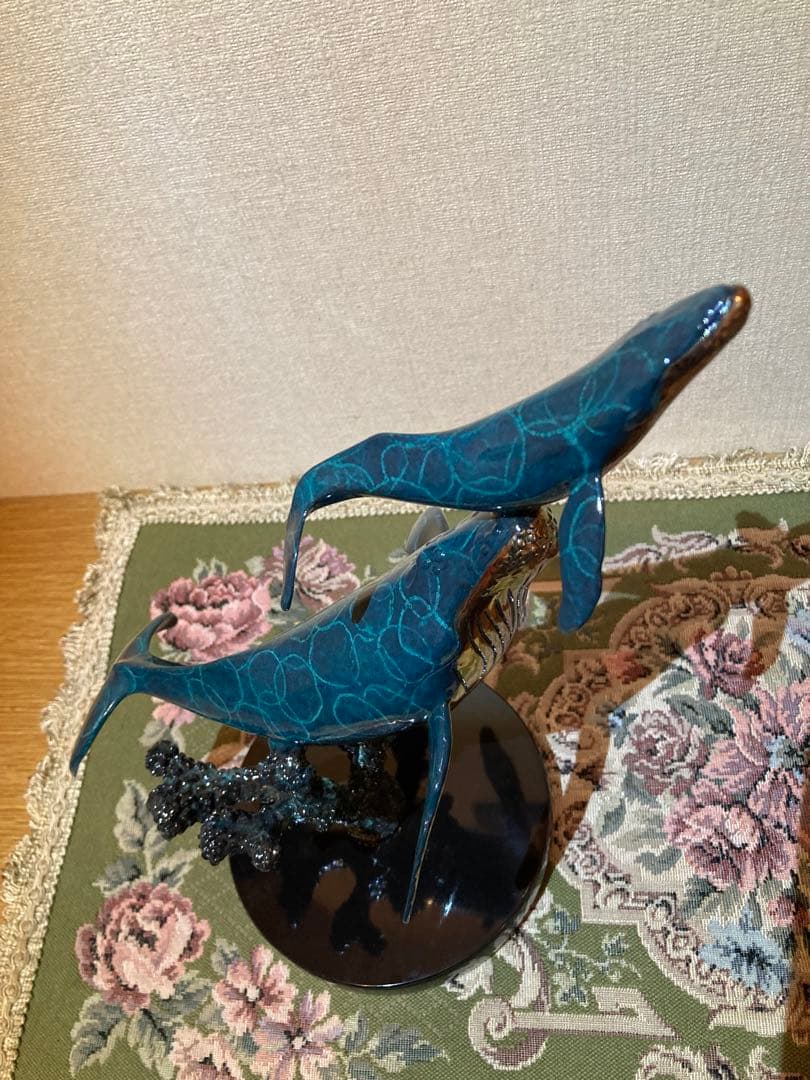 【美品・作品保証書有り】クリスチャン・リース・ラッセン　クジラの彫刻