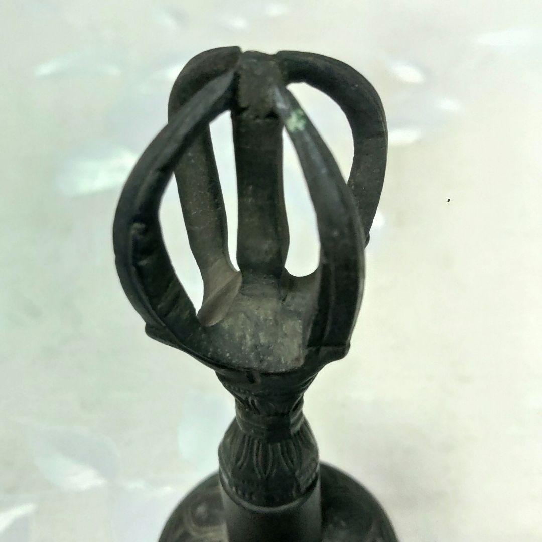 古銅　金剛鈴　五鈷鈴　密教法具　独鈷鈴　　銅製　仏教美術　ア12