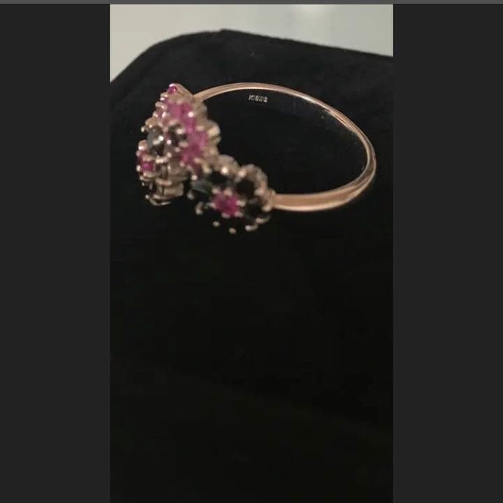 ブラックダイヤモンド/ピンクサファイヤ リング