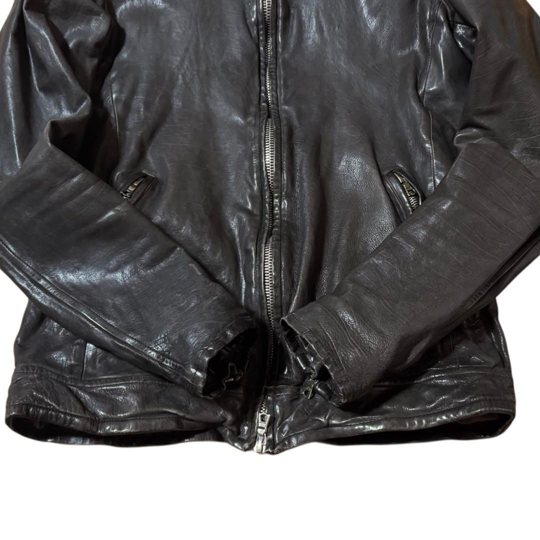 BACKLASH 製品染め イタリアンバッファロー シングルライダース S 黒