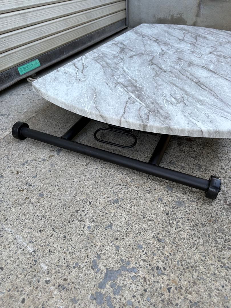 大理石調　昇降テーブル　中古品