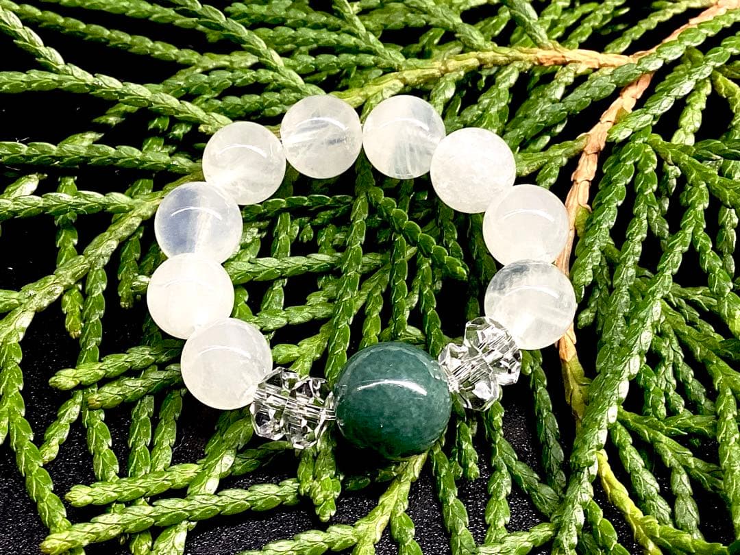 ✳糸魚川翡翠青緑入りコン沢＊乙女鉱山白水晶＊奈留島水晶20面カット玉のリング本物