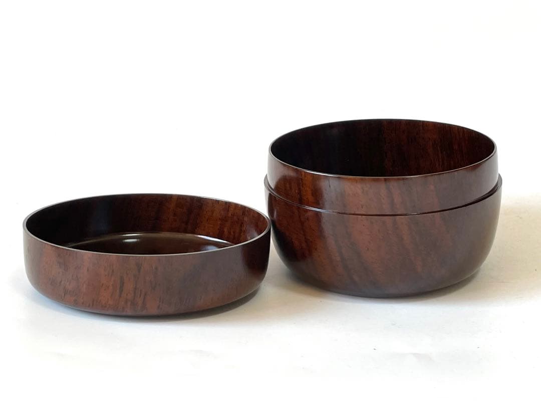 人間国宝　塗師　川北良造　縞黒檀　平棗　共箱　茶道具