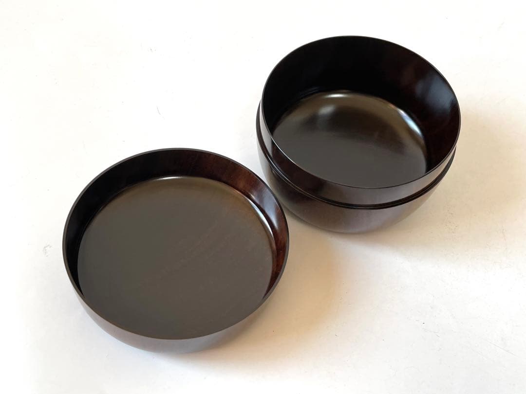 人間国宝　塗師　川北良造　縞黒檀　平棗　共箱　茶道具