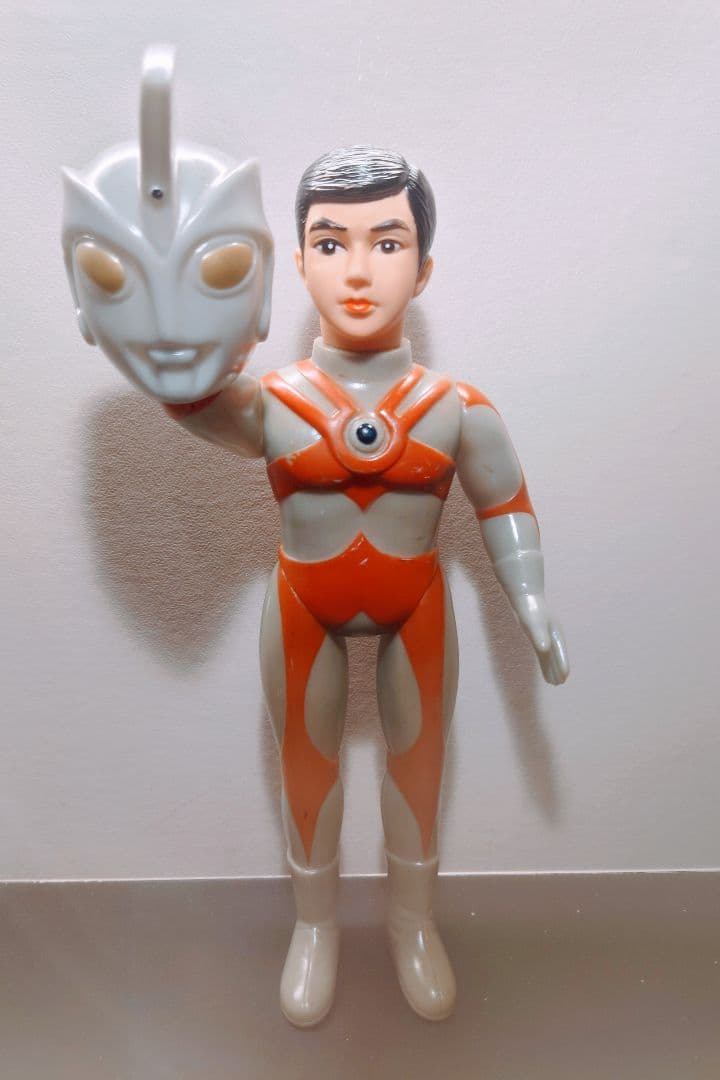 極美品 当時物 ブルマァク ウルトラマンエース 面取れ ソフビ マルサン