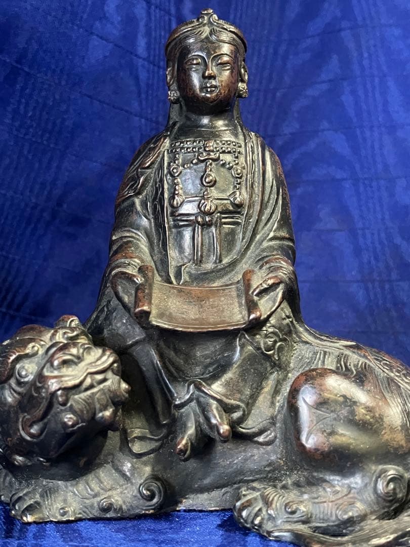 仏像　金属工芸　骨董品　鬼子母神　獅子　アンティーク