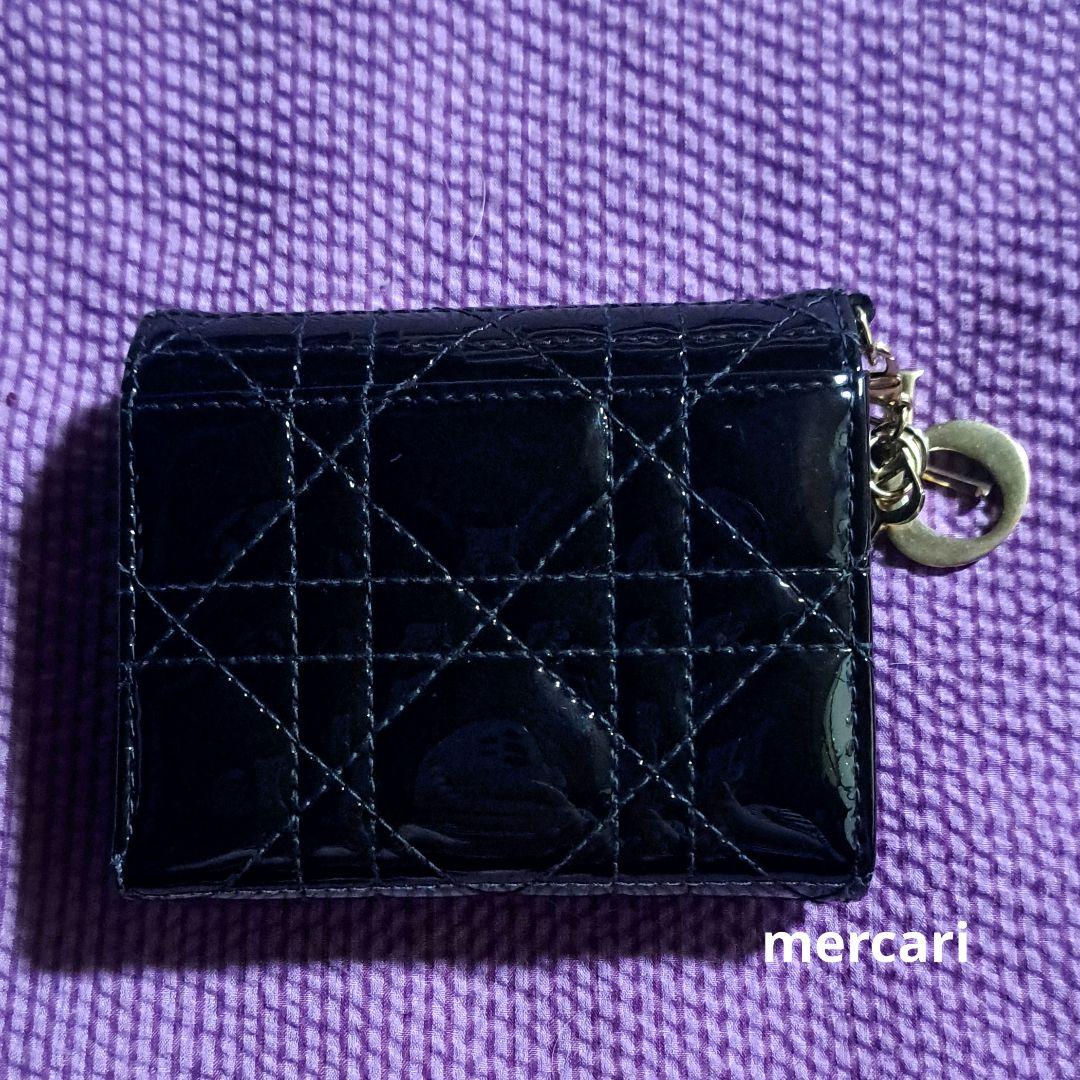 ( 最終価格 )ディオール ロータスウォレット エナメル カナージュ ブラック