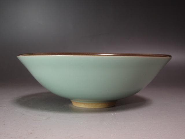 【セール】★　手塚玉堂　青磁茶碗　裏千家　十五代　鵬雲斎の花押★x254