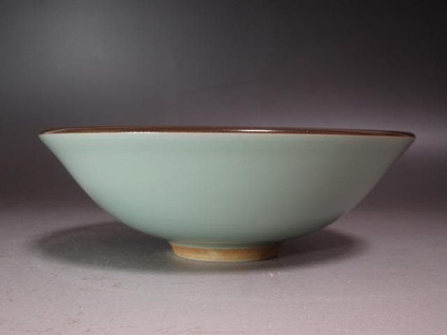 【セール】★　手塚玉堂　青磁茶碗　裏千家　十五代　鵬雲斎の花押★x254