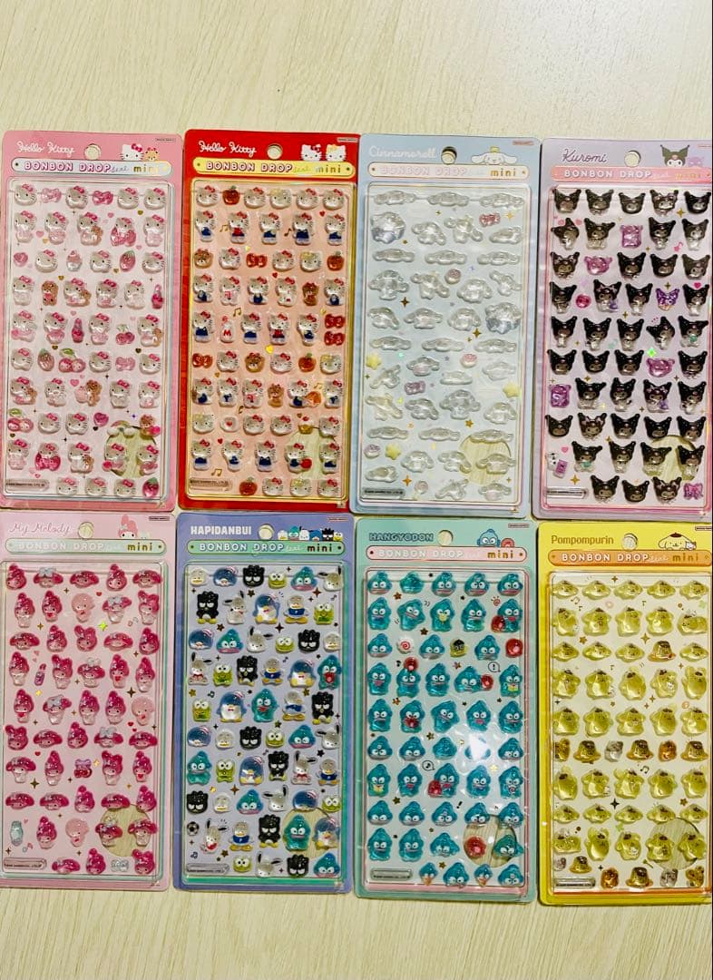正規品　サンリオ ボンボンドロップシールミニ 8点セット　コンプリート