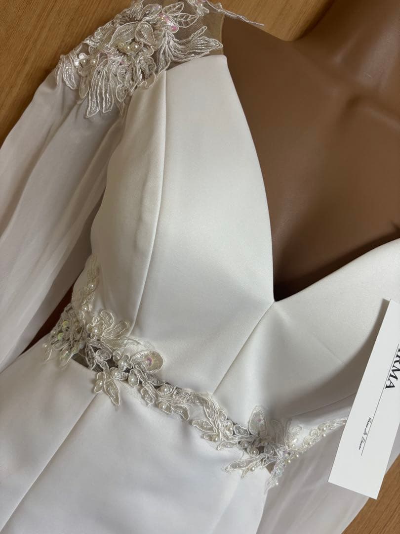 25782＊IRMA＊バックフラワー刺繍ロングスリーブドレスwhM