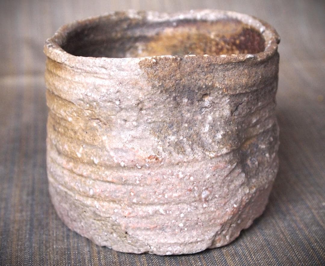 人気作家★荻野雅也【師：太田富夫】備前《窯変》碗★共箱・布