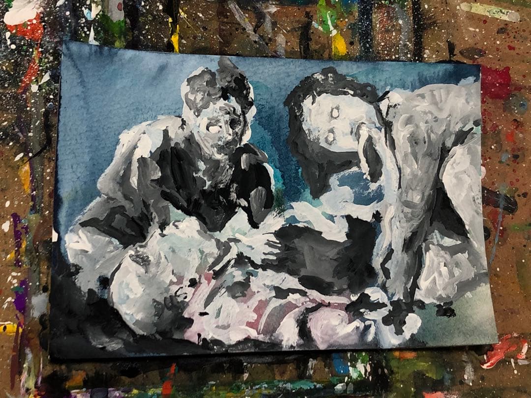 絵画　一点物　ゾンビ　micchan作