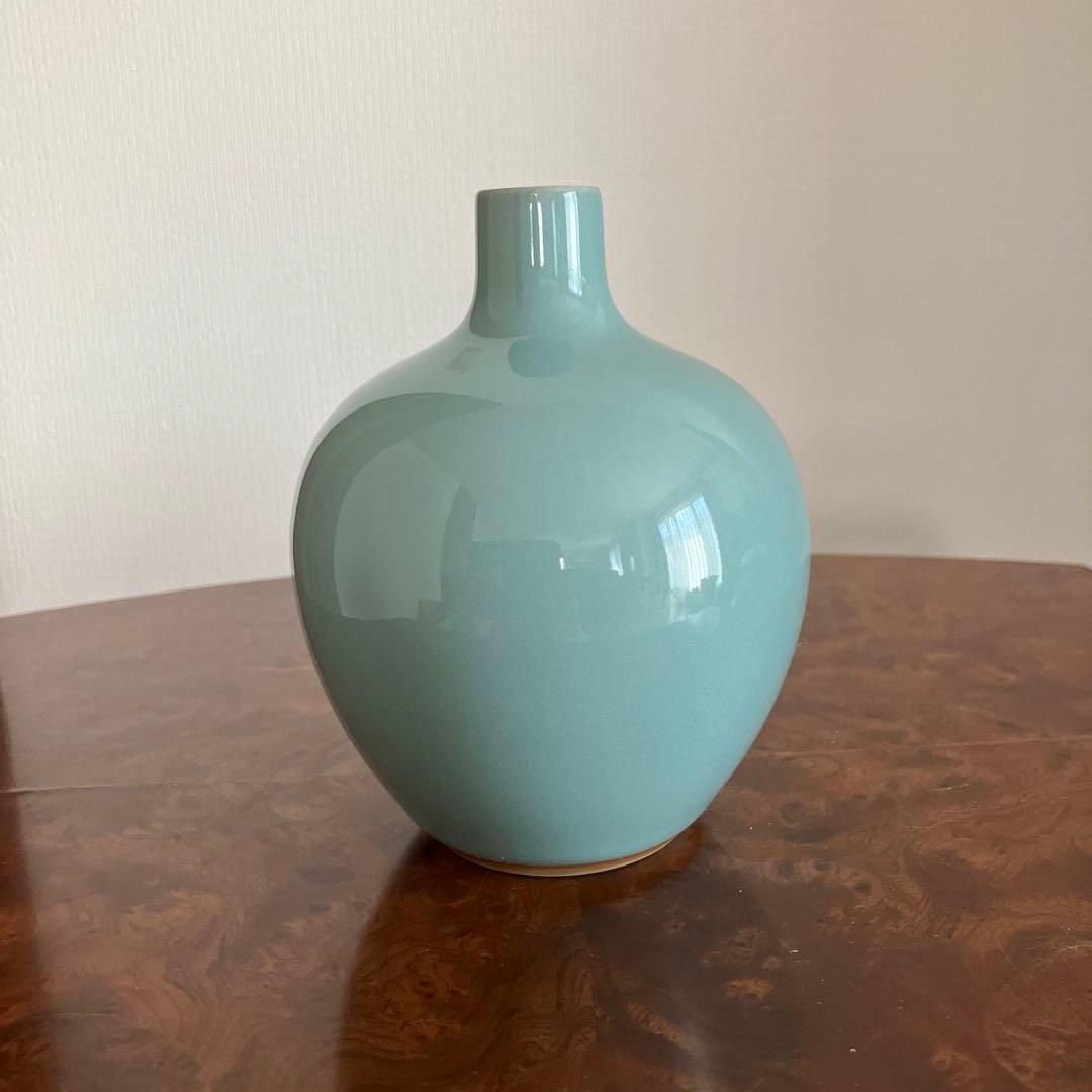 青磁　花入　花瓶3代目　諏訪蘇山④