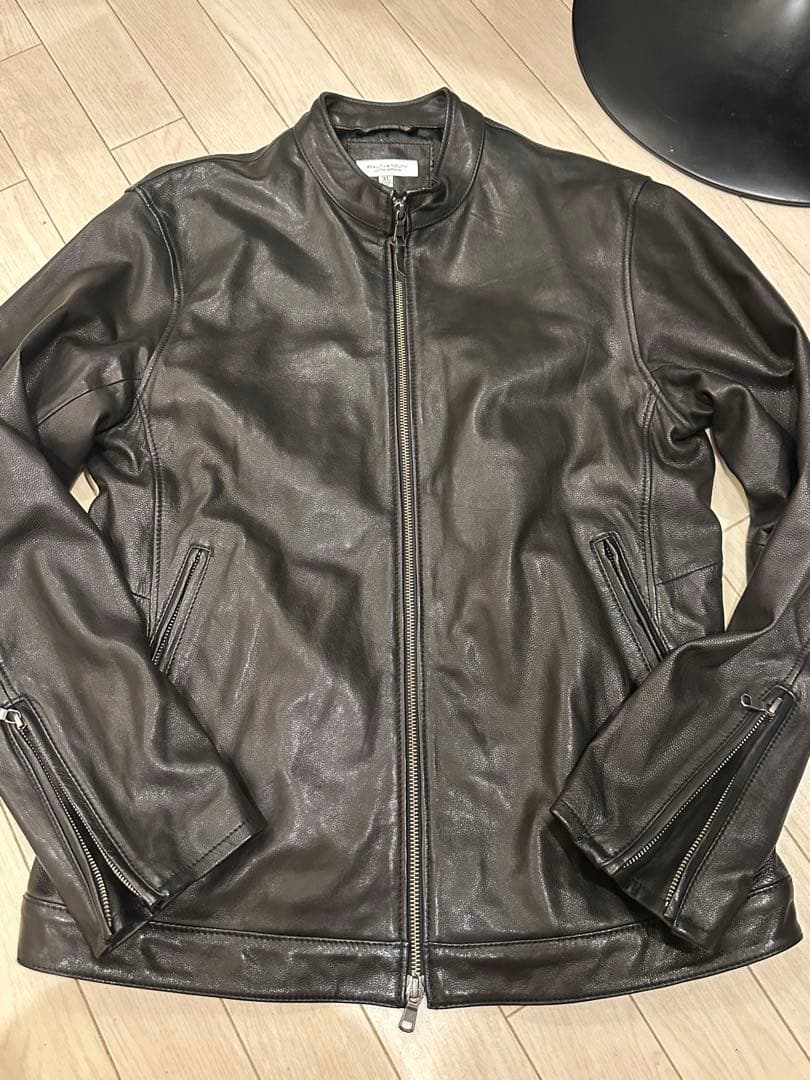 定価44,000円 極美品 BEAUTY&YOUTH ゴートシングルライダース