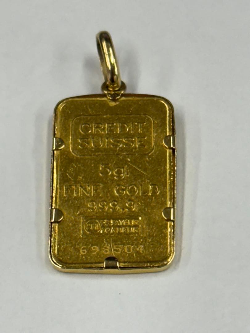 純金　K24ゴールド　インゴット　5ｇペンダントトップ総重量5.6ｇ　自由の女神