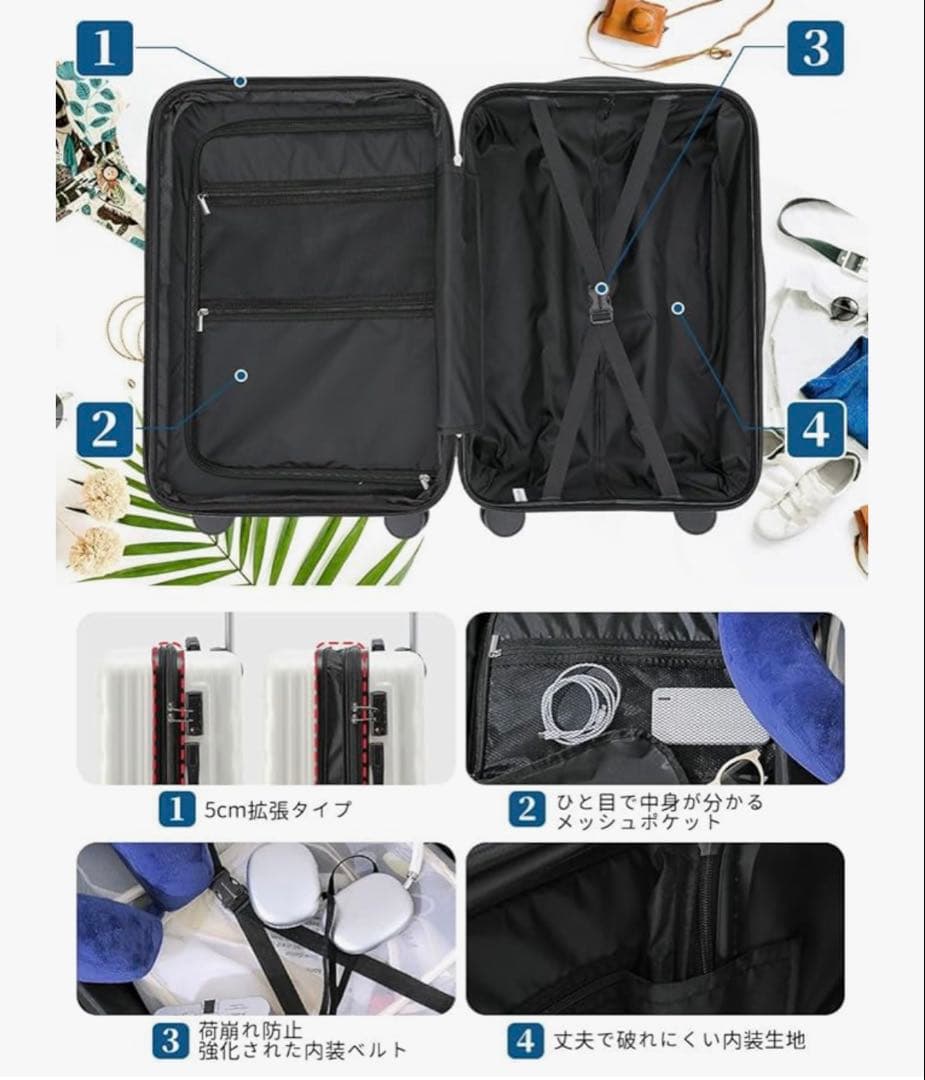 うらら様　スーツケース キャリーケース L TSAロック 拡張型 軽量　グリーン