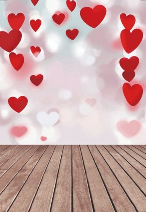 背景布【ハートO】サンプル　ペット撮影用フォトブース　バレンタインデー　縦長
