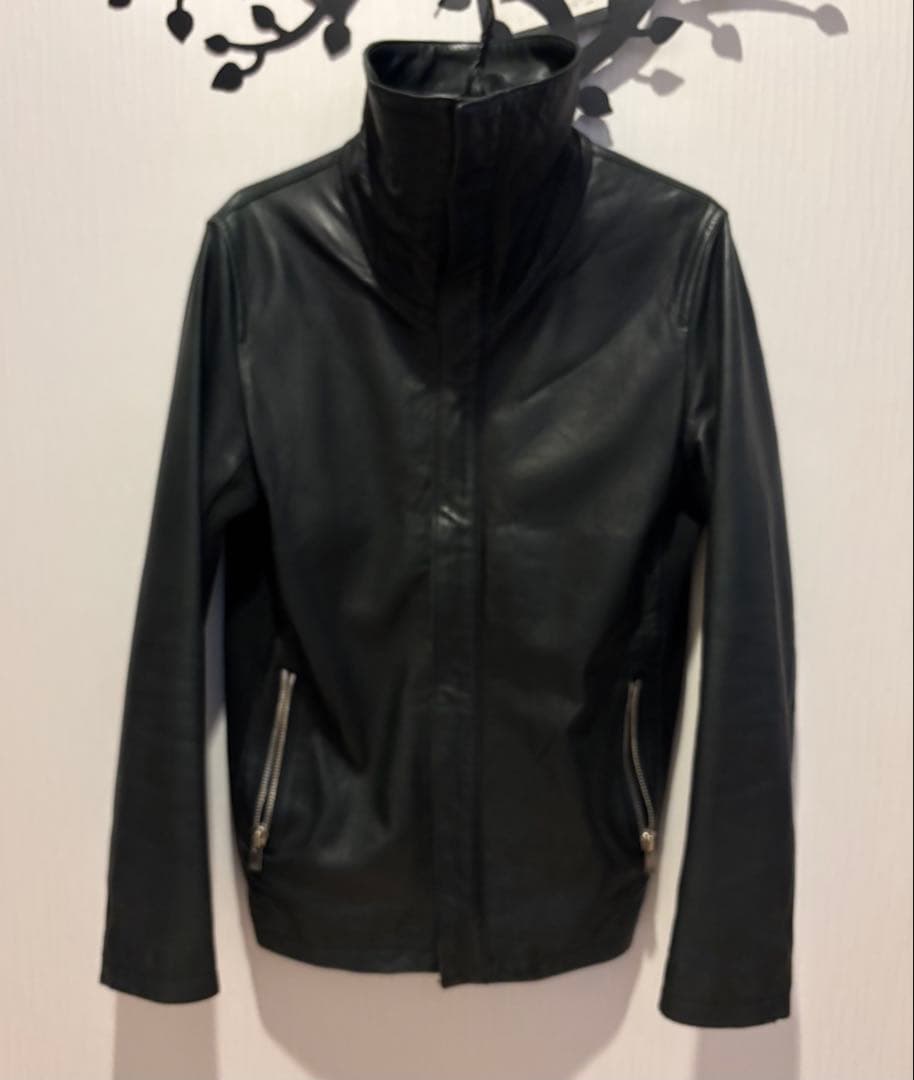 カスタムカルチャー 羊革 切替 スタンドカラー シングルライダース　ジャケット