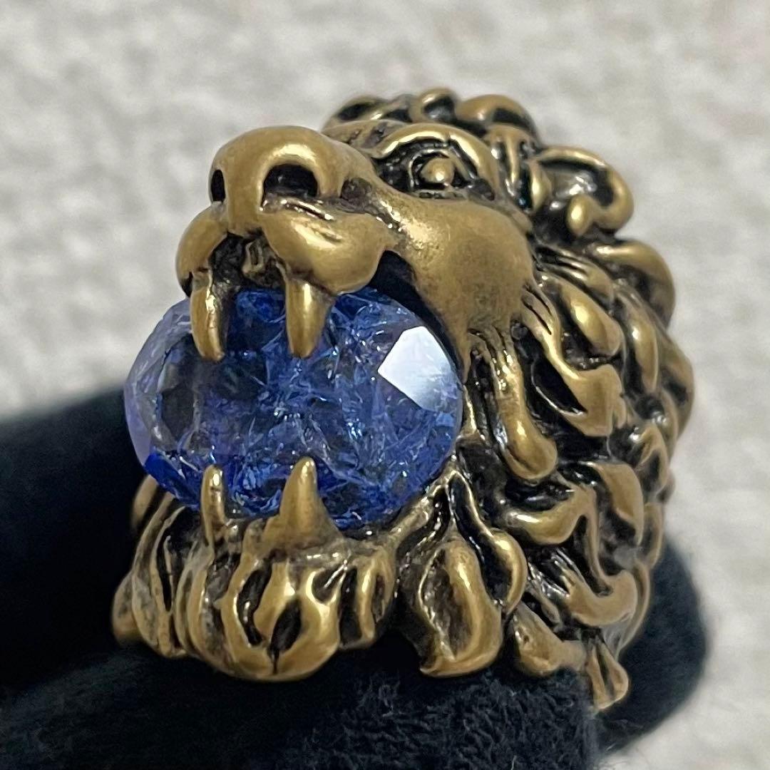 GUCCI グッチ リング 10号 ミケーレ期 ライオンヘッド ゴールド