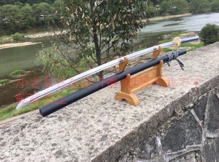 【ブラック】長尺 武具　刀装具　日本刀　模造刀 居合刀 鑑賞 手鍛造打 武蔵